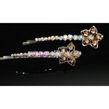 Shiny AB Rhinestone Barrette Épinglette en cristal coloré Bobby